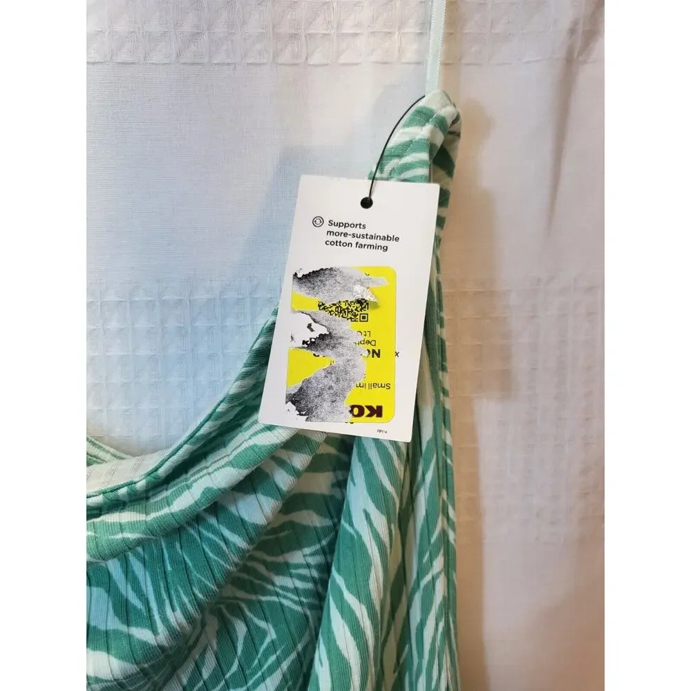 Nine West Dress Size 4XL Off One Shoulder Light Green & Mint Swirl Soft 430 - Picture 5 of 9